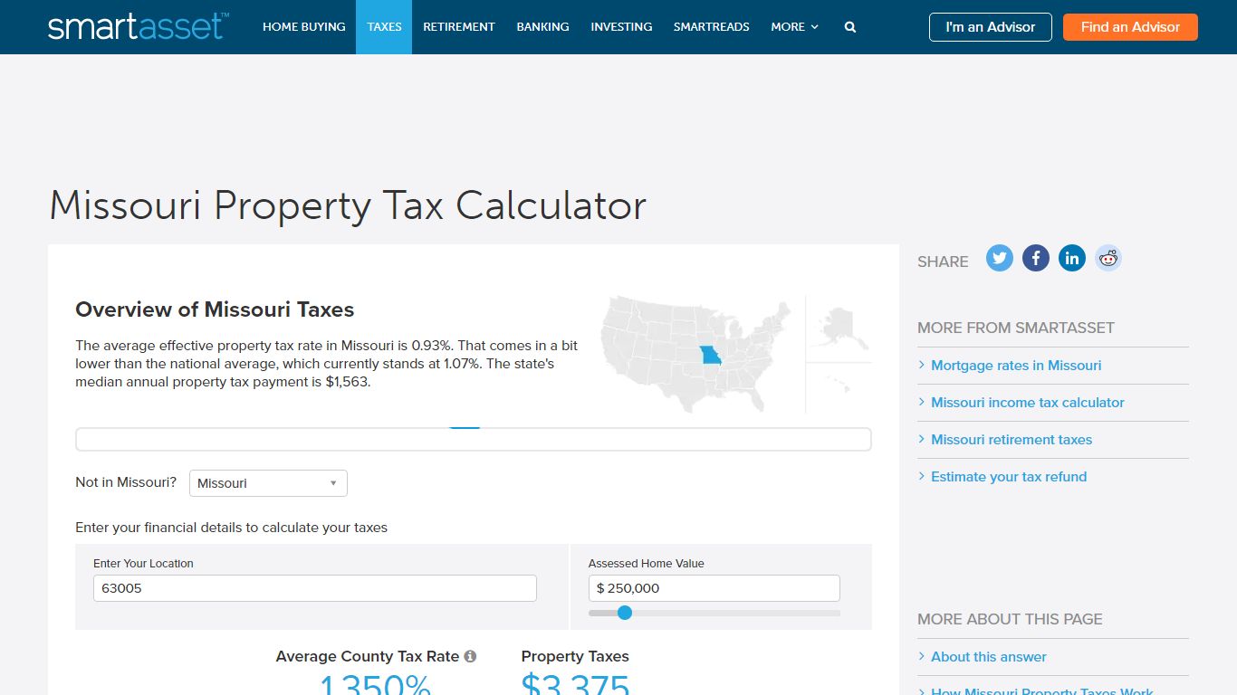 Missouri Property Tax Calculator - SmartAsset